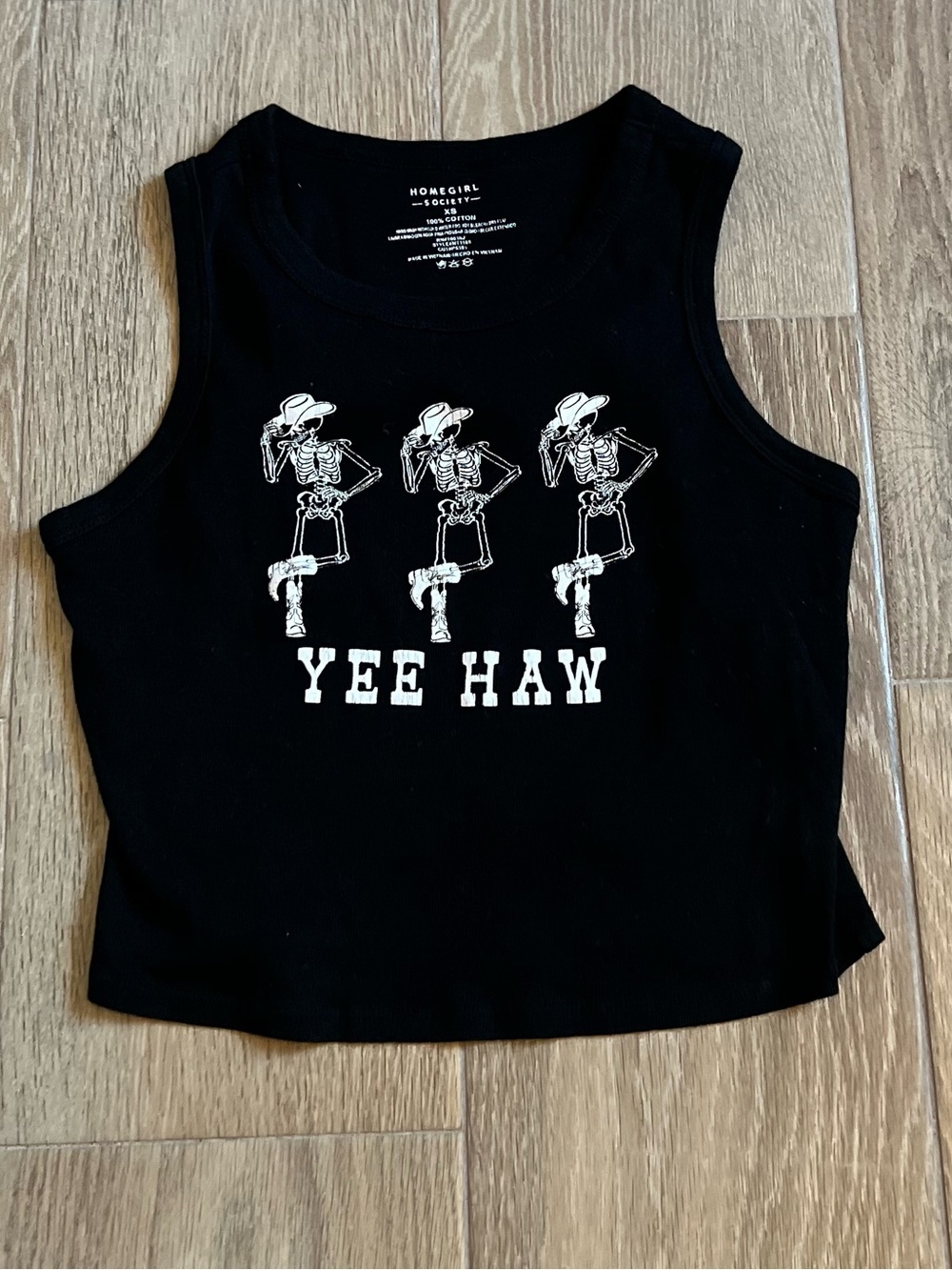 Yee Haw Black Graphic Crop Tank